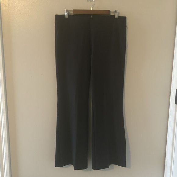 Soft Surroundings Black Perfect Ponte Flared Slit Wide Leg Pants Size Large - Picture 1 of 7